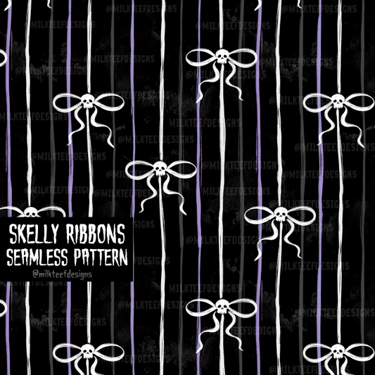 Skelly Ribbons / Seamless Pattern