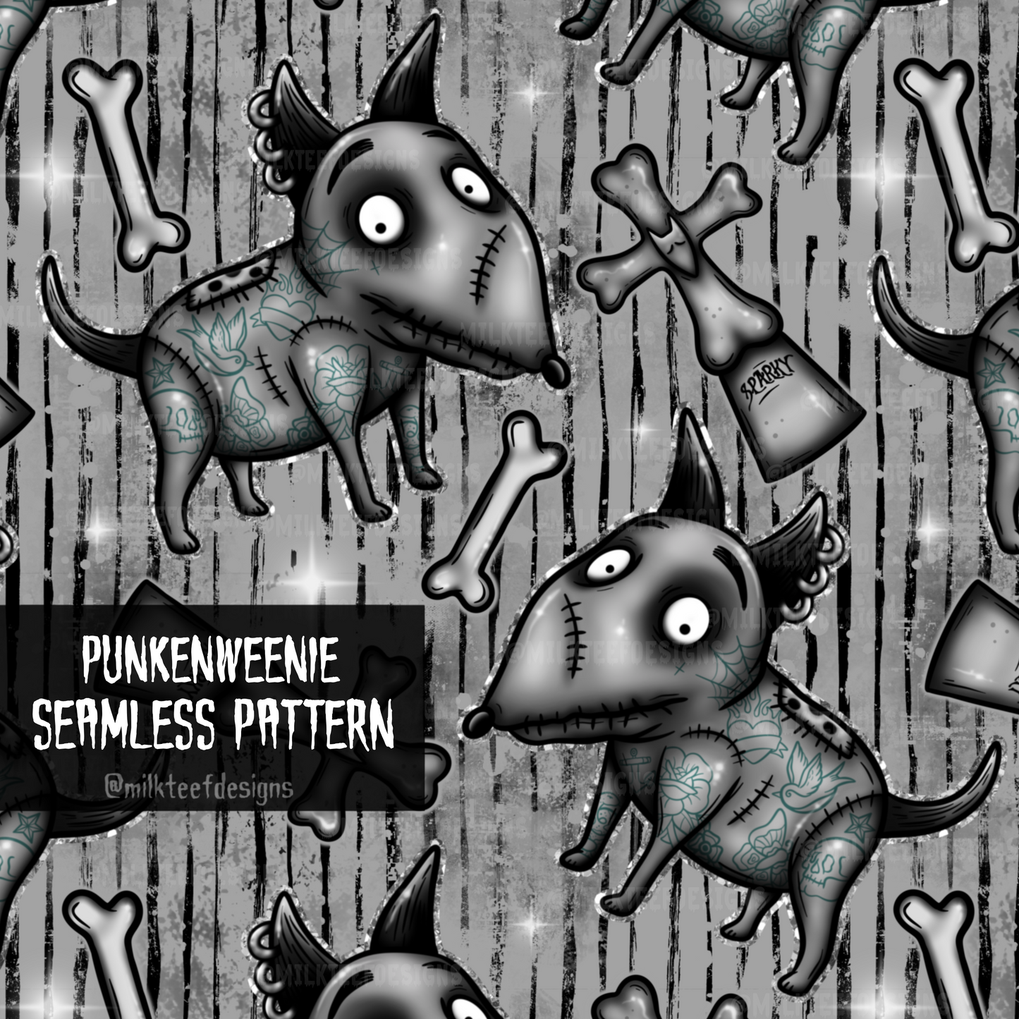 Punkenweenie / Seamless Pattern