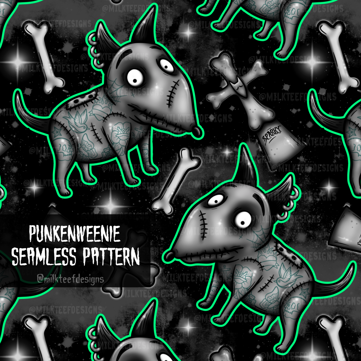 Punkenweenie / Seamless Pattern