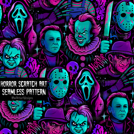 Horror Sketch Art / Seamless Pattern