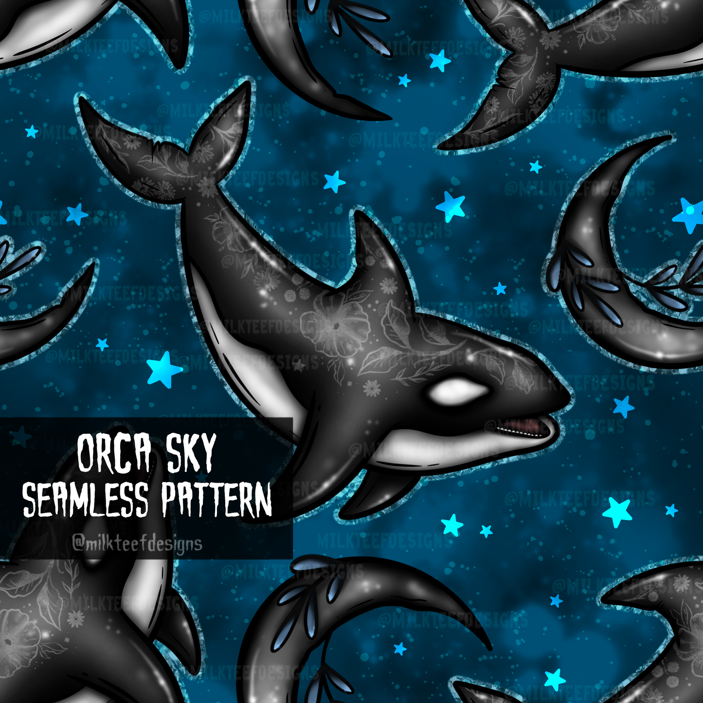 Orca Sky / Seamless Pattern