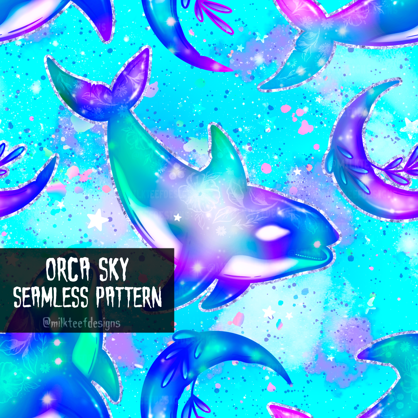 Orca Sky / Seamless Pattern