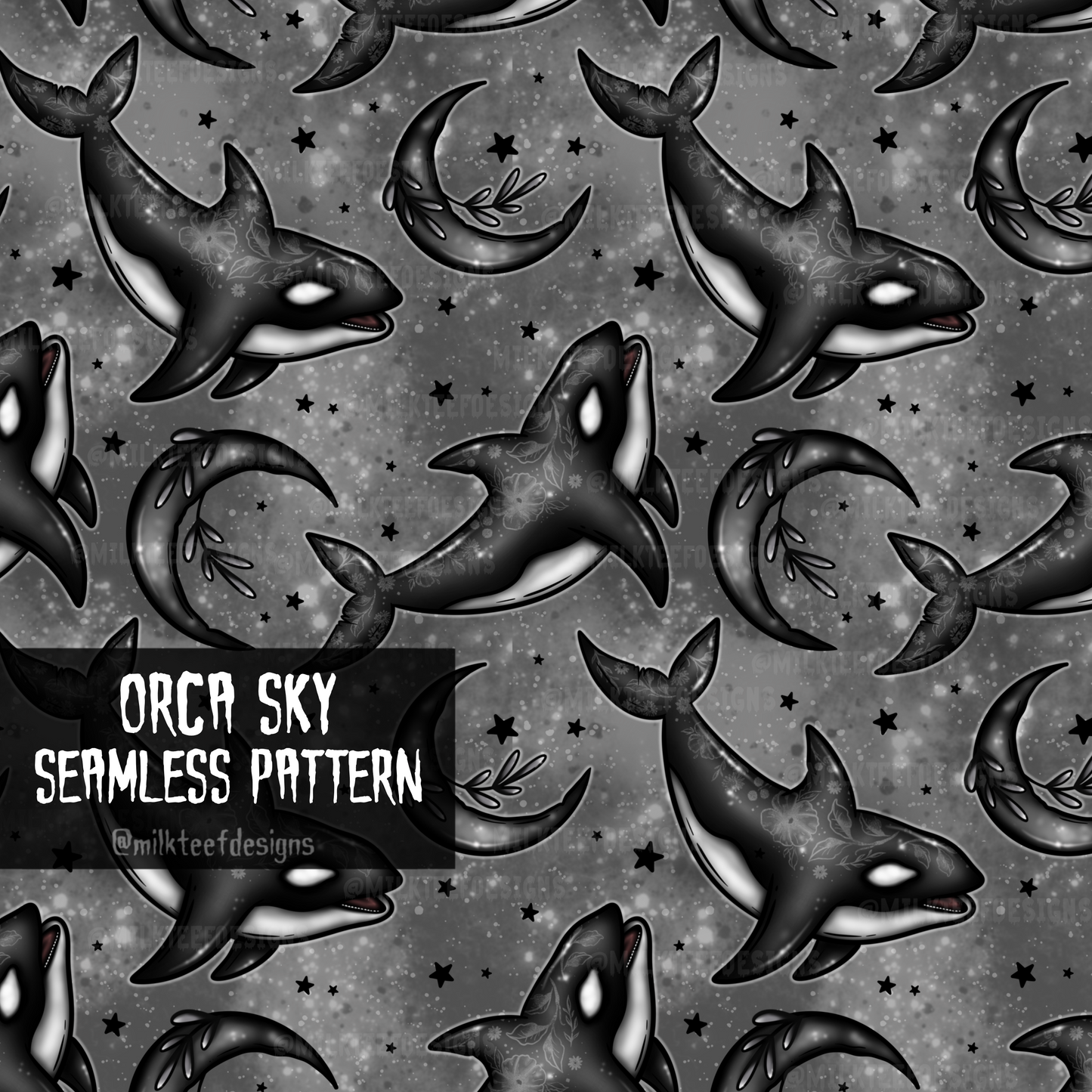 Orca Sky / Seamless Pattern