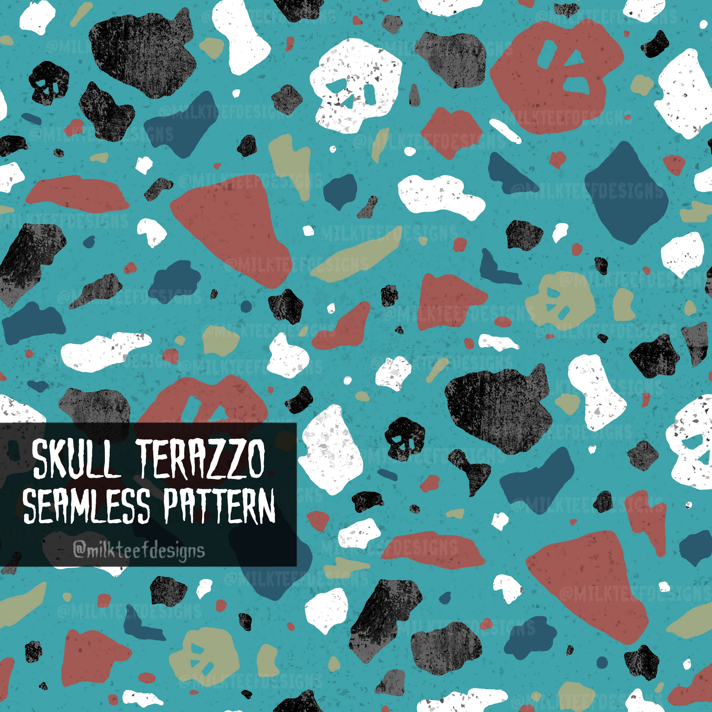 Skull Terazzo / Seamless Pattern