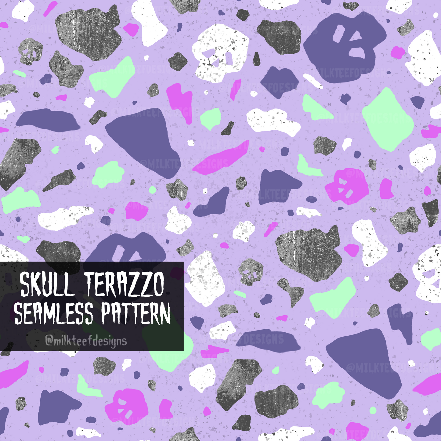 Skull Terazzo / Seamless Pattern