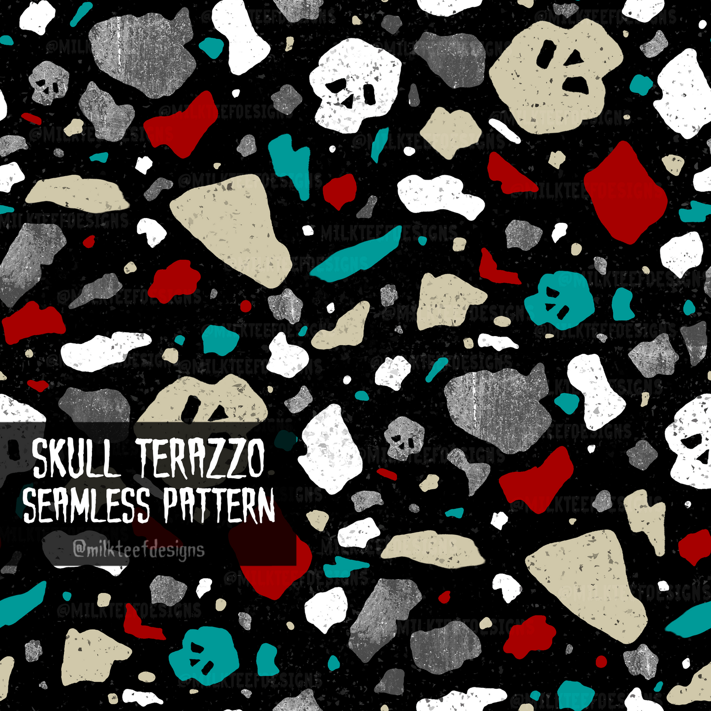 Skull Terazzo / Seamless Pattern