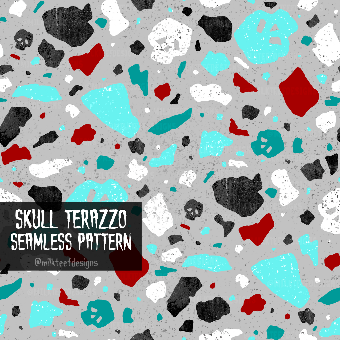 Skull Terazzo / Seamless Pattern