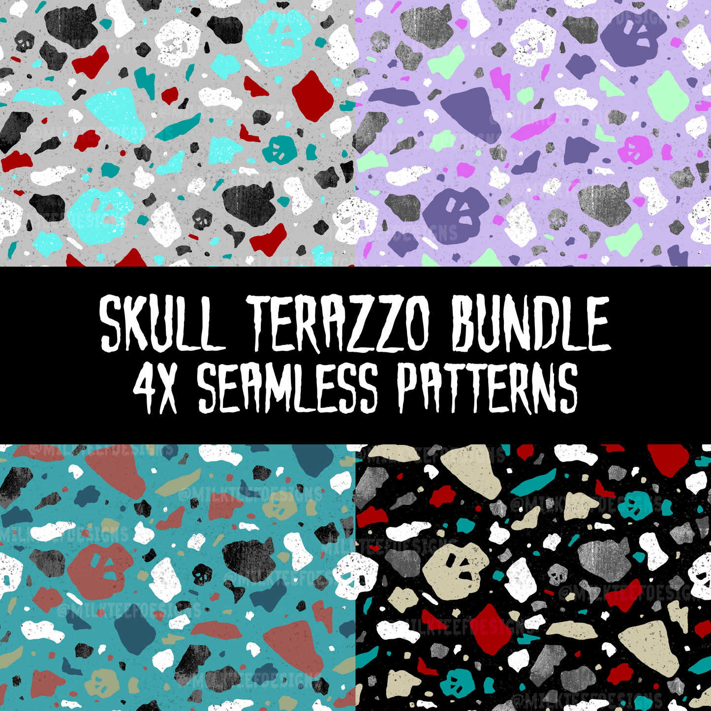 Skull Terazzo / Seamless Pattern