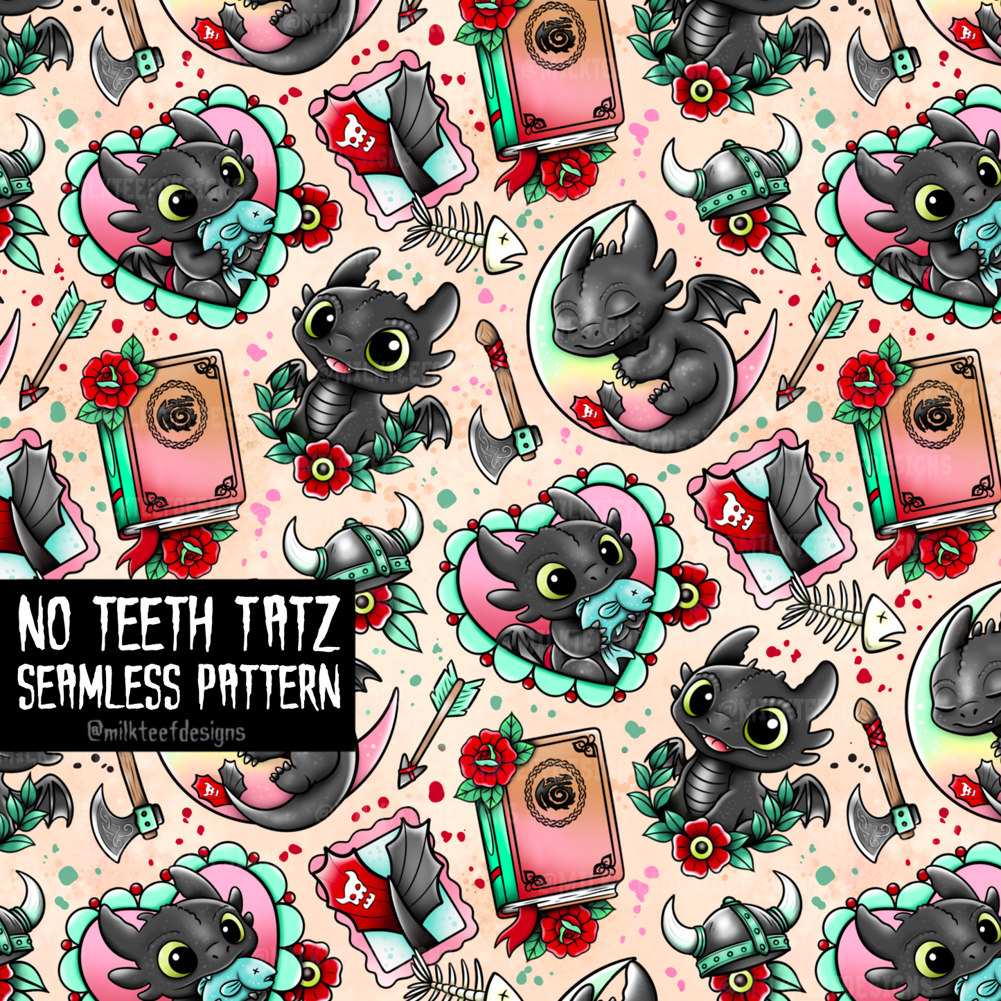 No Teeth Tatz / Seamless Pattern