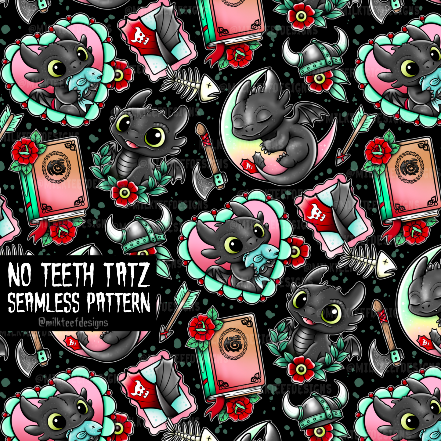 No Teeth Tatz / Seamless Pattern