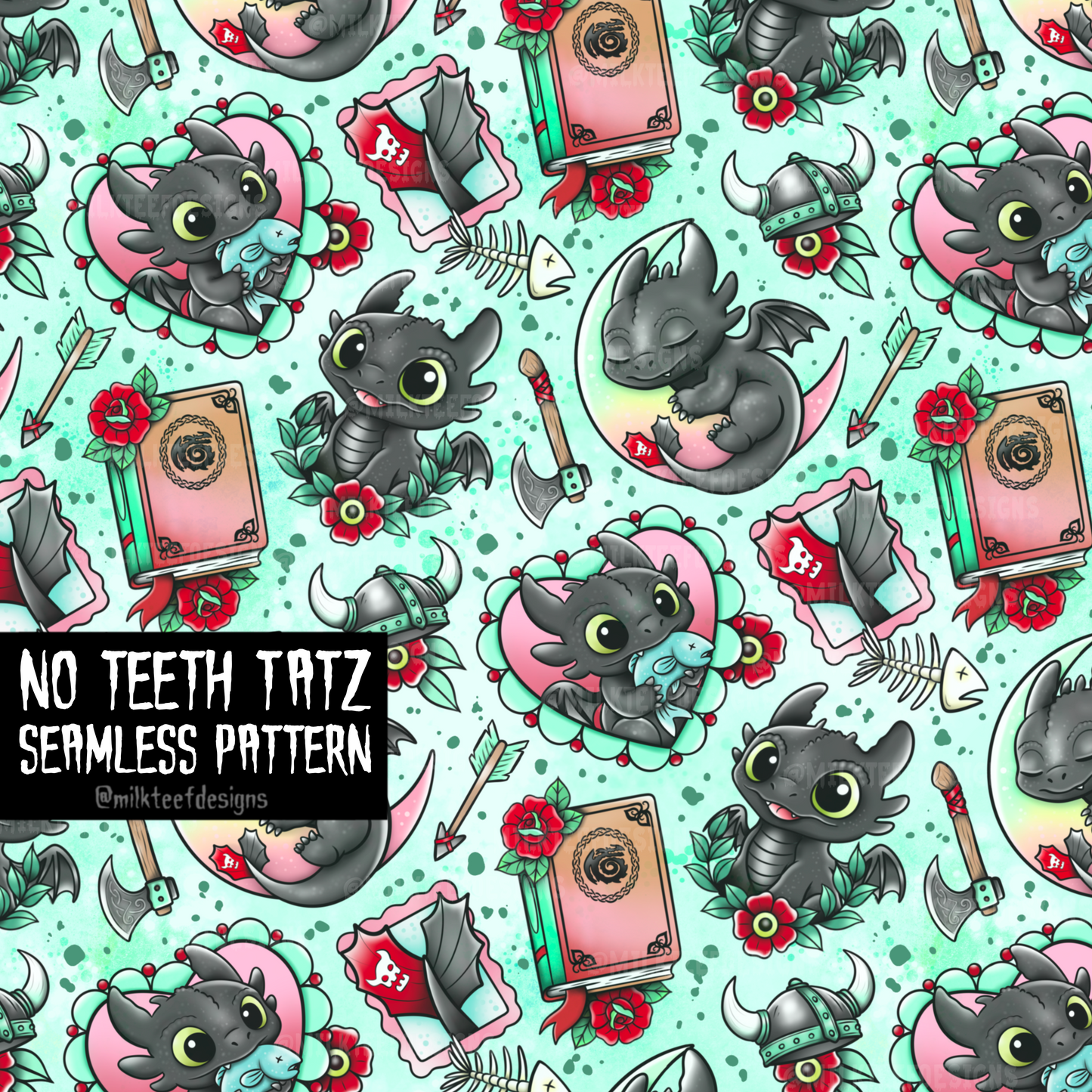 No Teeth Tatz / Seamless Pattern