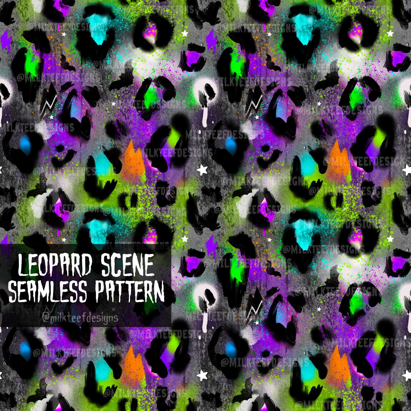 Leopard Scene / Seamless Pattern