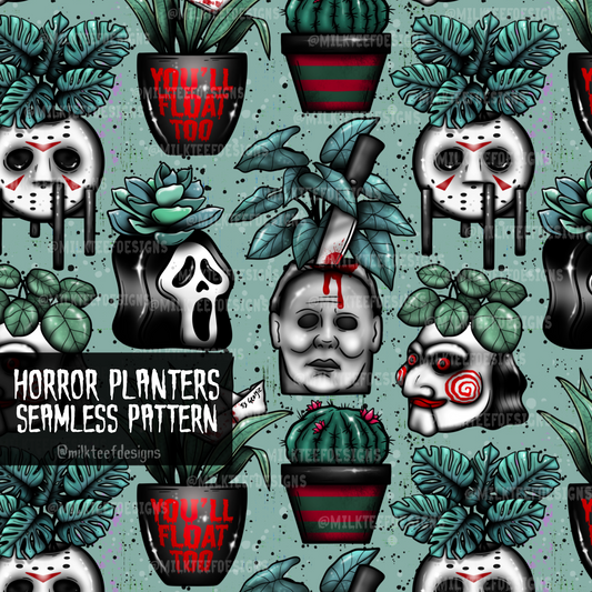 Horror Planters / Seamless Pattern