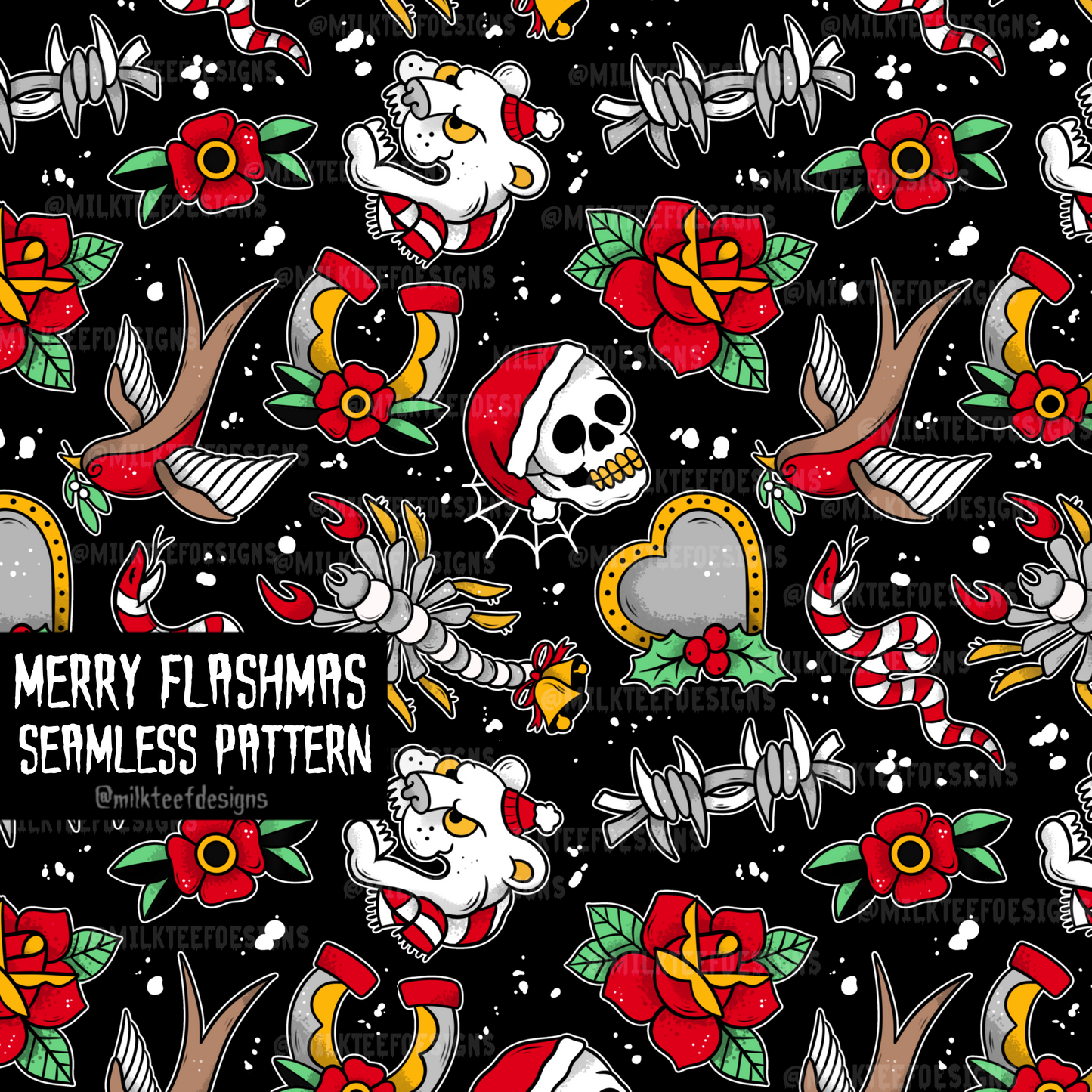 Merry Flashmas / Seamless Pattern