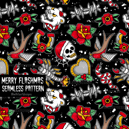 Merry Flashmas / Seamless Pattern