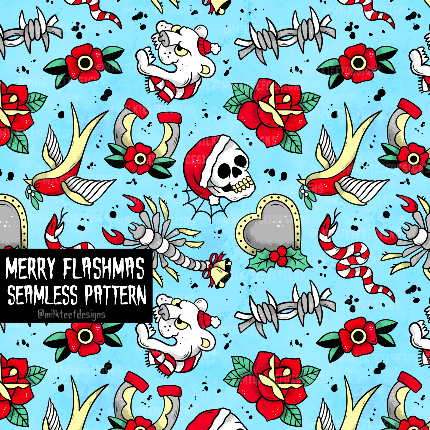 Merry Flashmas / Seamless Pattern