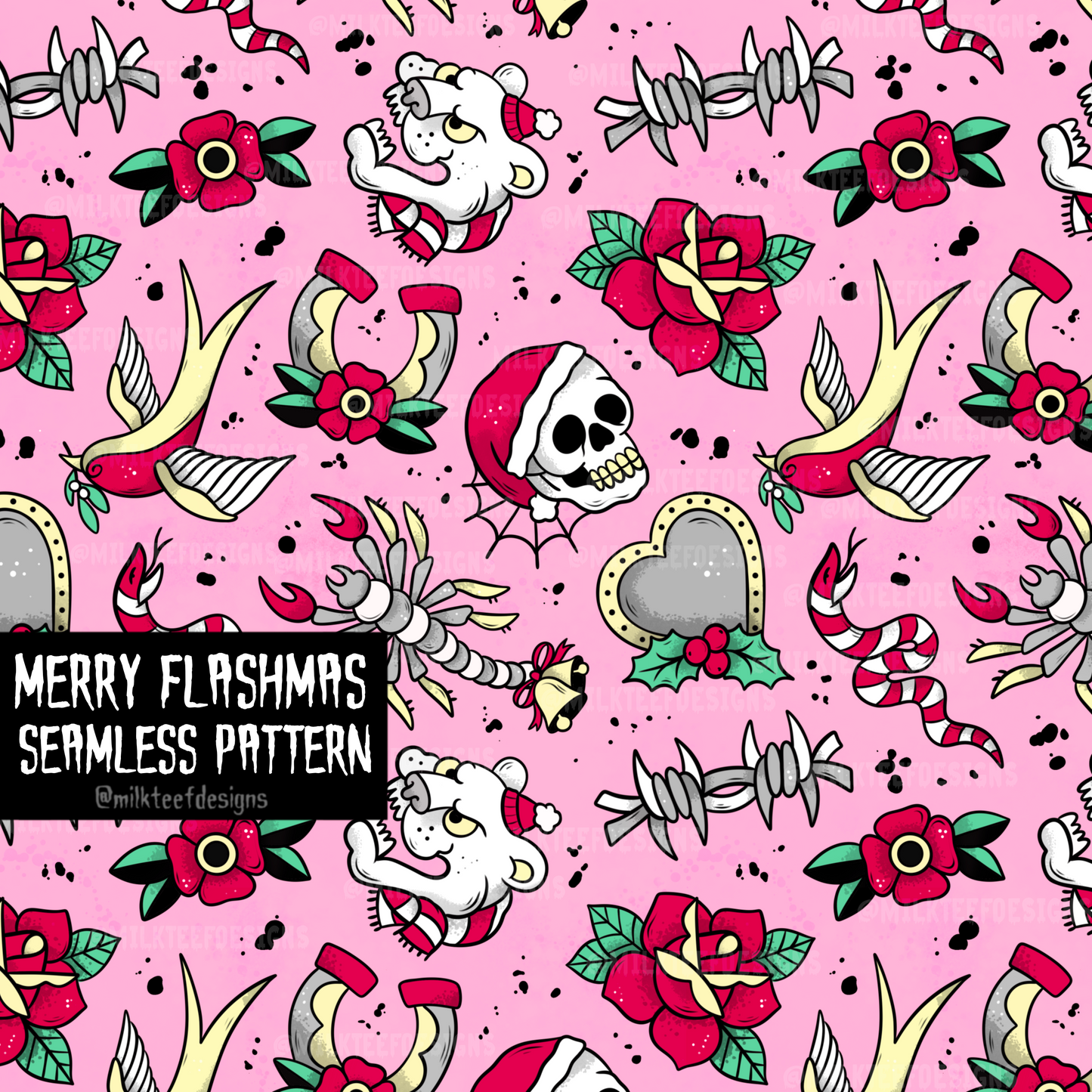 Merry Flashmas / Seamless Pattern