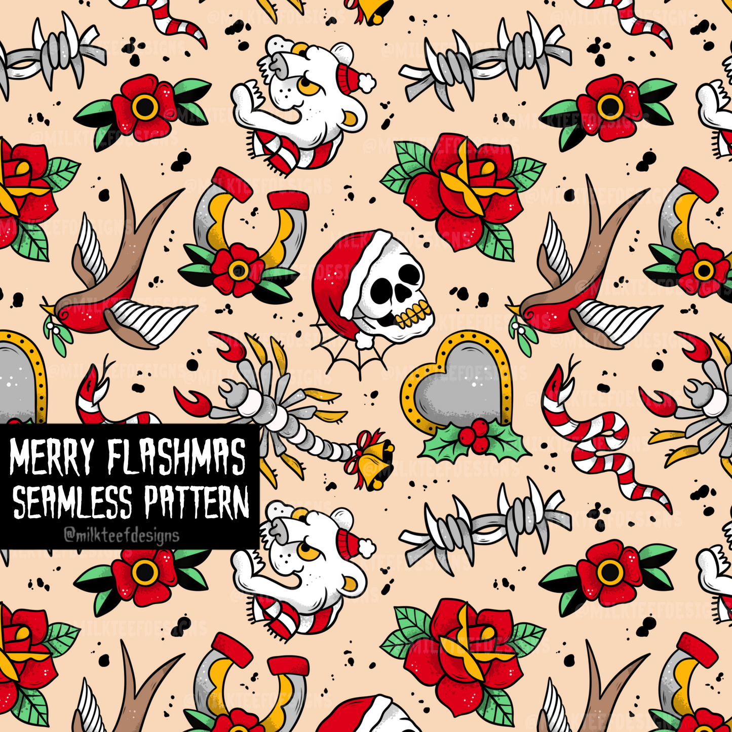 Merry Flashmas / Seamless Pattern