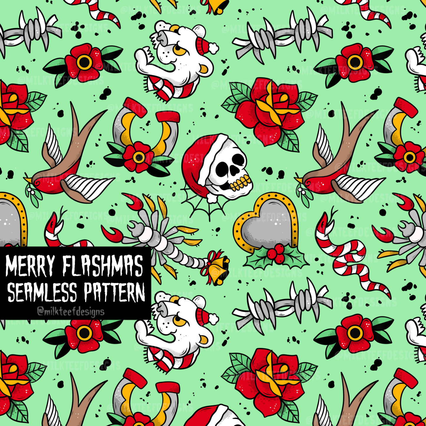 Merry Flashmas / Seamless Pattern