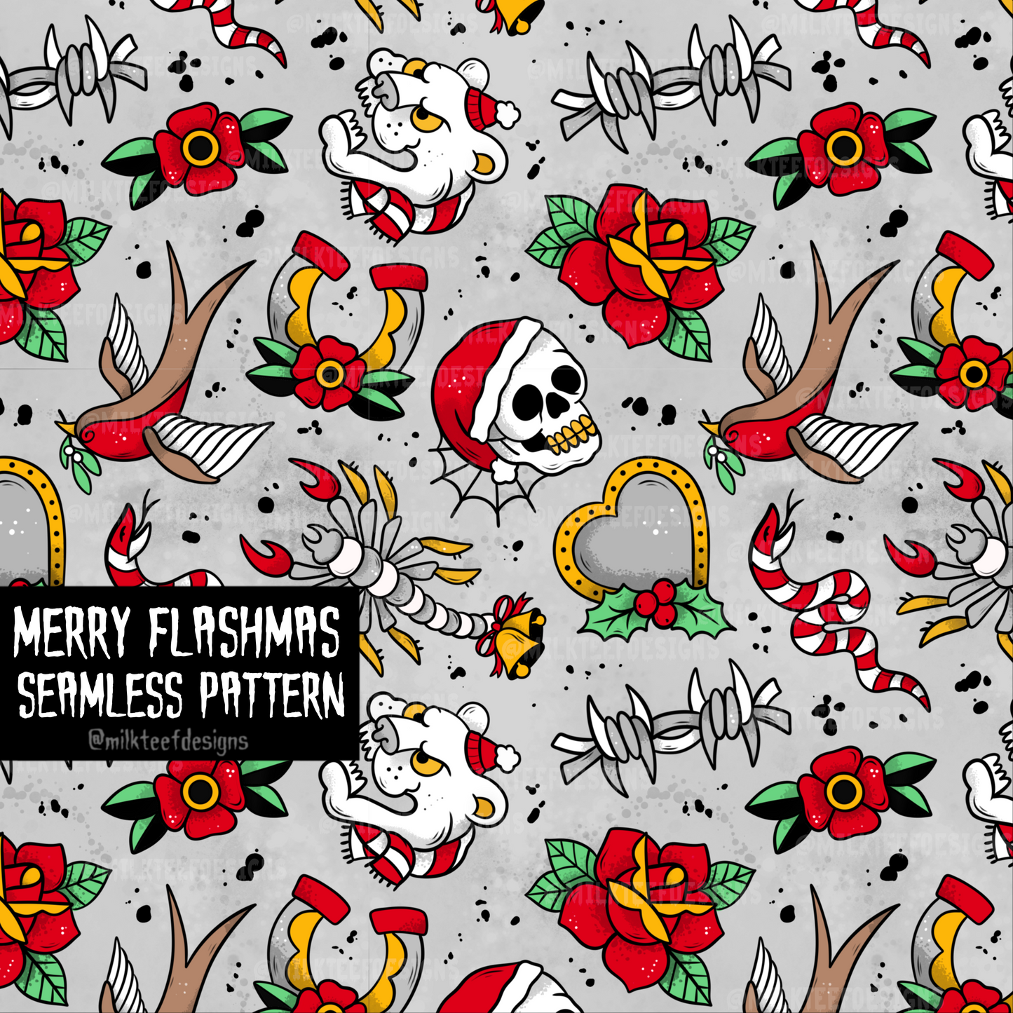 Merry Flashmas / Seamless Pattern