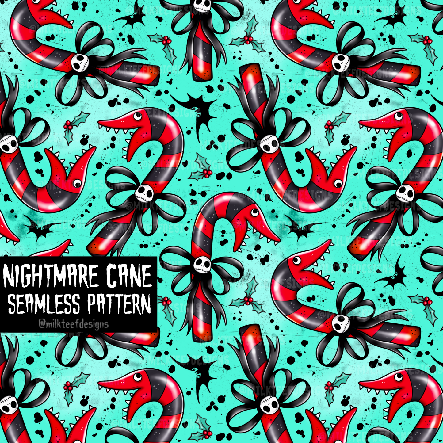 Nightmare Cane / Seamless Pattern