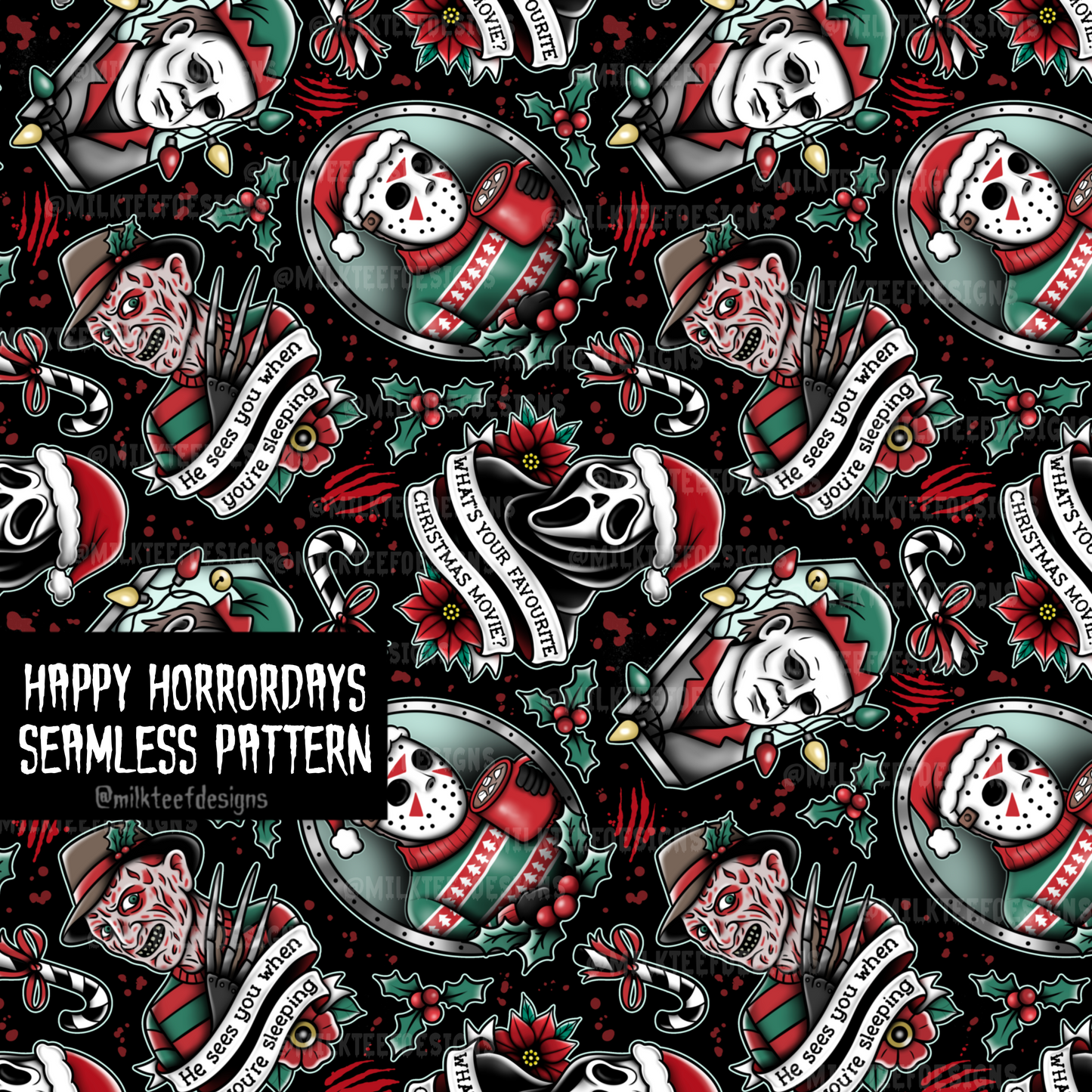 Happy Horrordays / Seamless Pattern