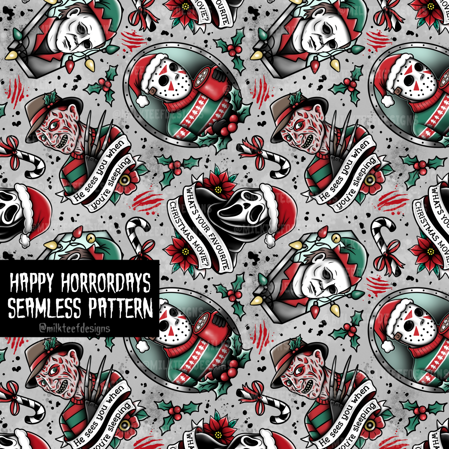 Happy Horrordays / Seamless Pattern