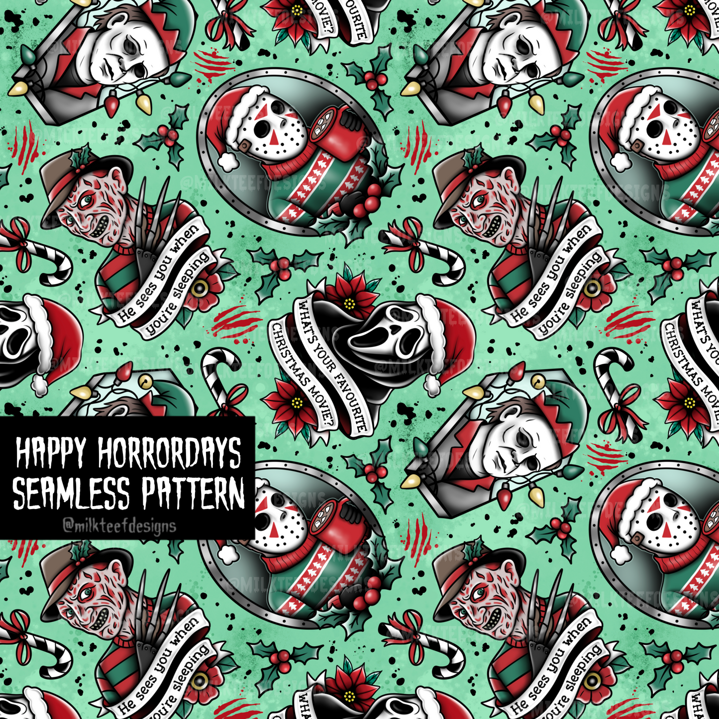 Happy Horrordays / Seamless Pattern