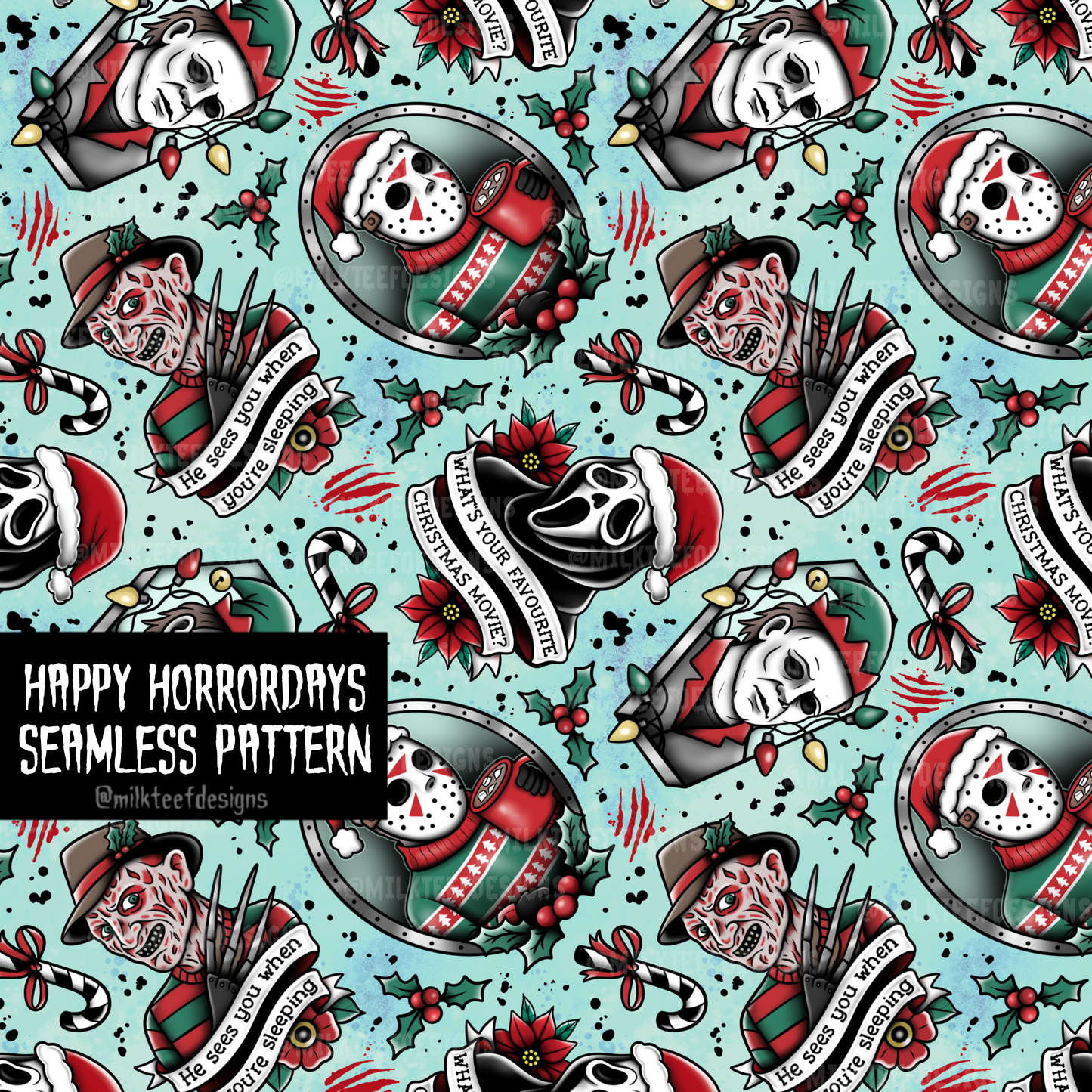 Happy Horrordays / Seamless Pattern