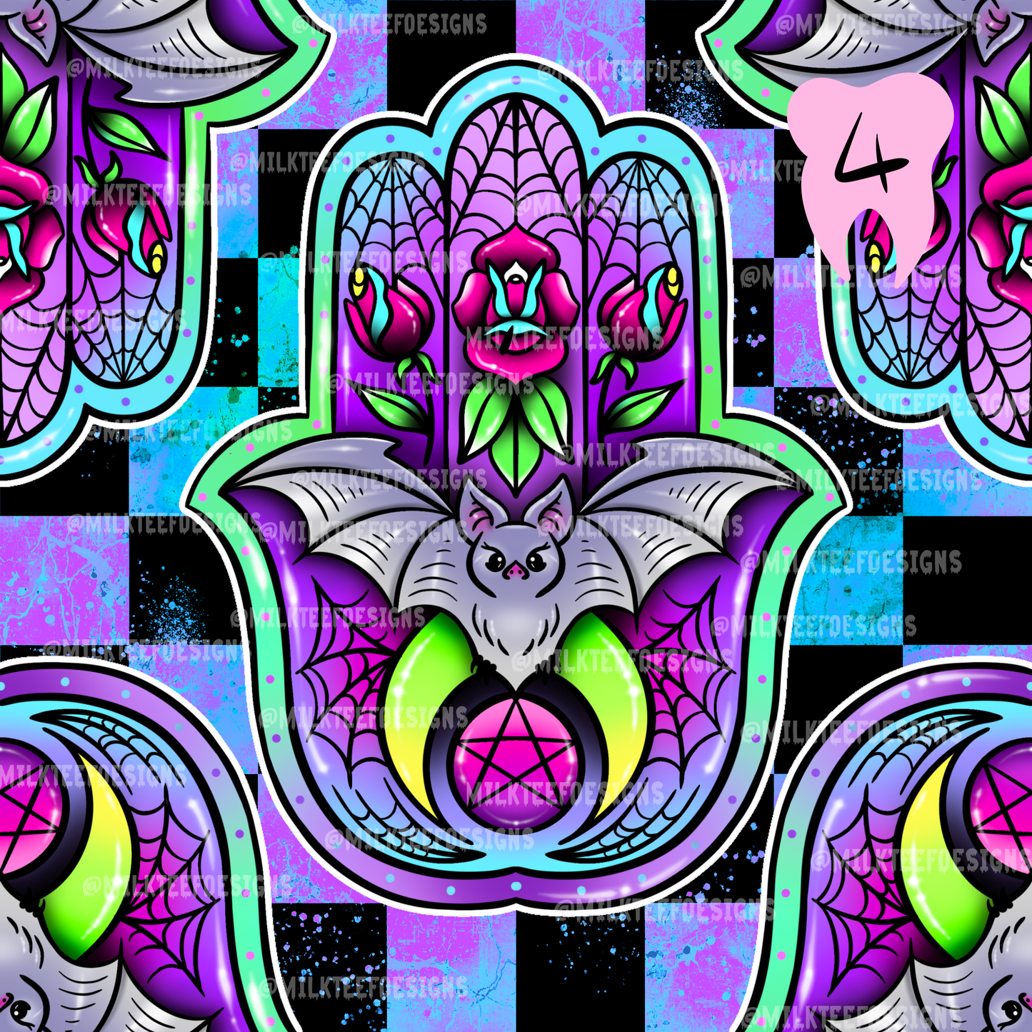 Wicca Hand / Seamless Pattern