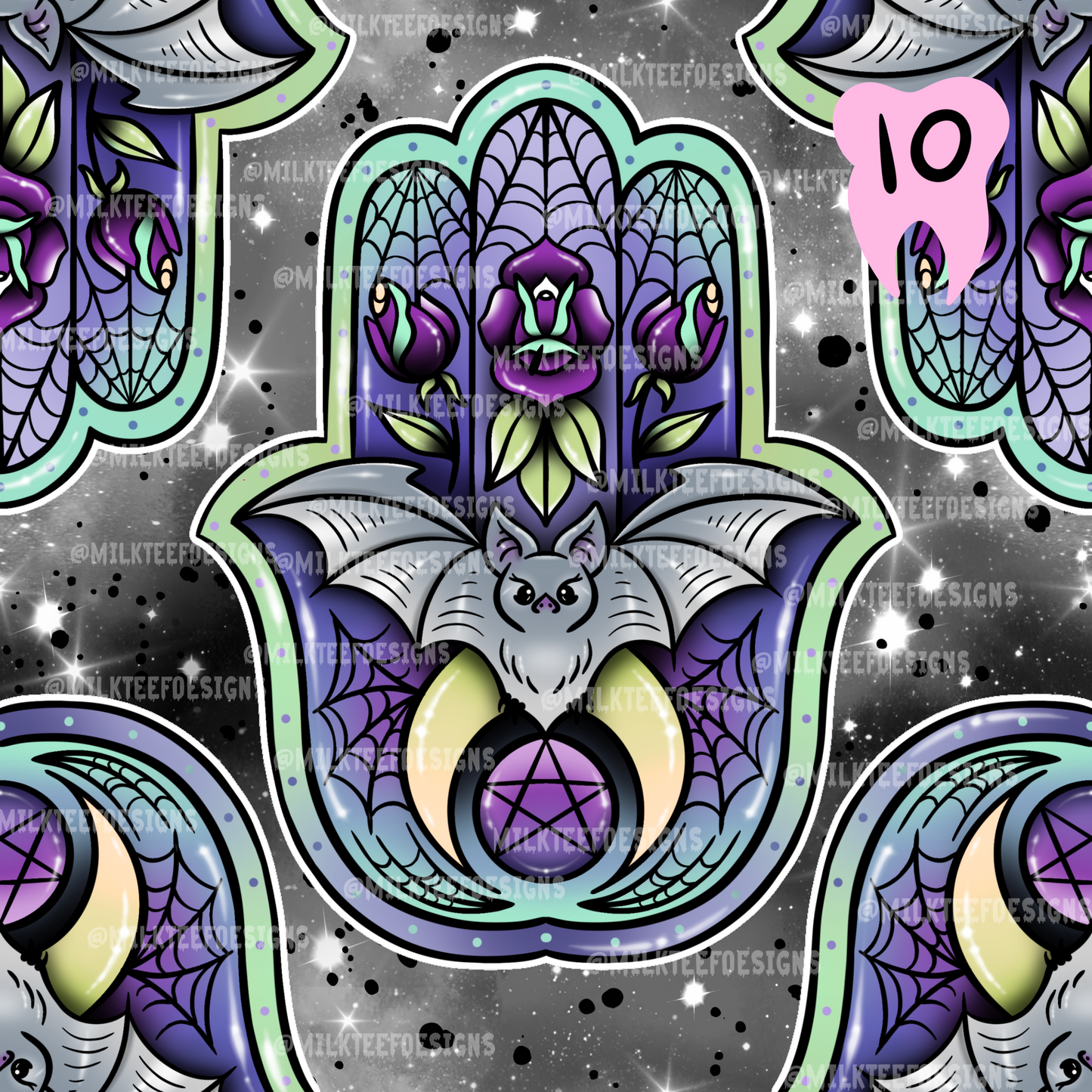 Wicca Hand / Seamless Pattern