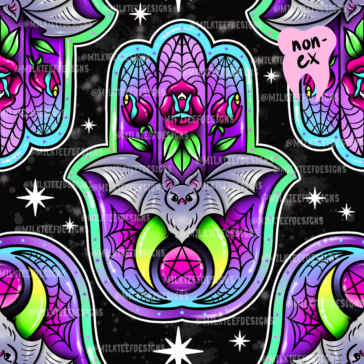 Wicca Hand / Seamless Pattern