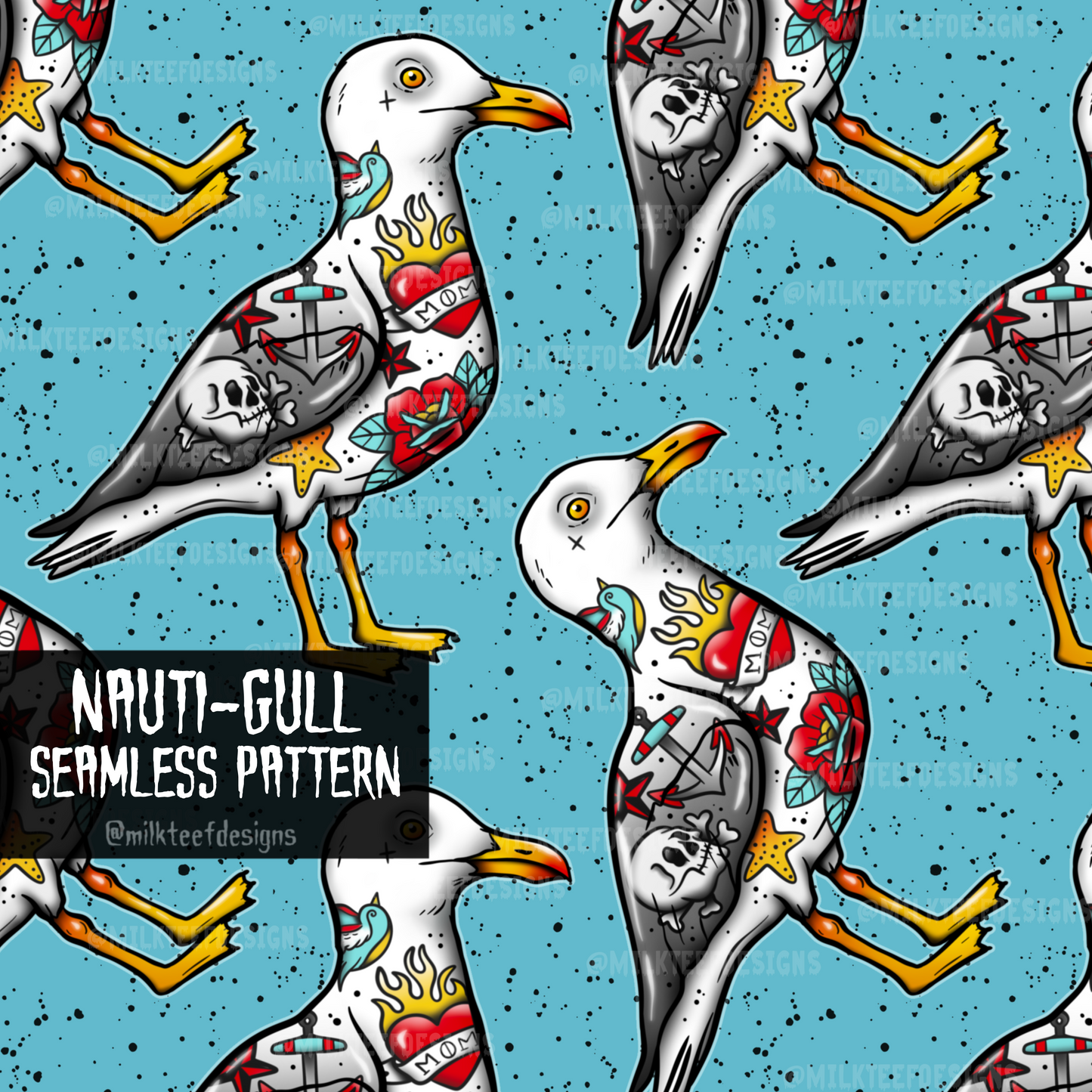 Nauti-gull / Seamless Pattern
