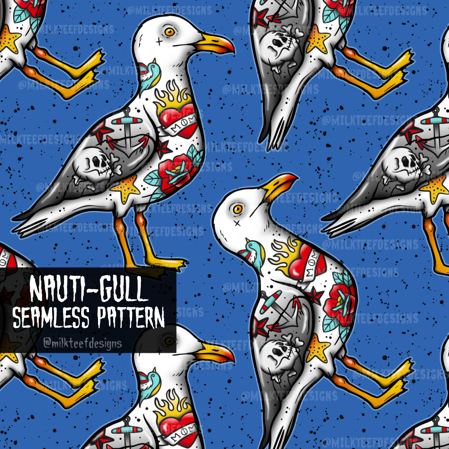 Nauti-gull / Seamless Pattern
