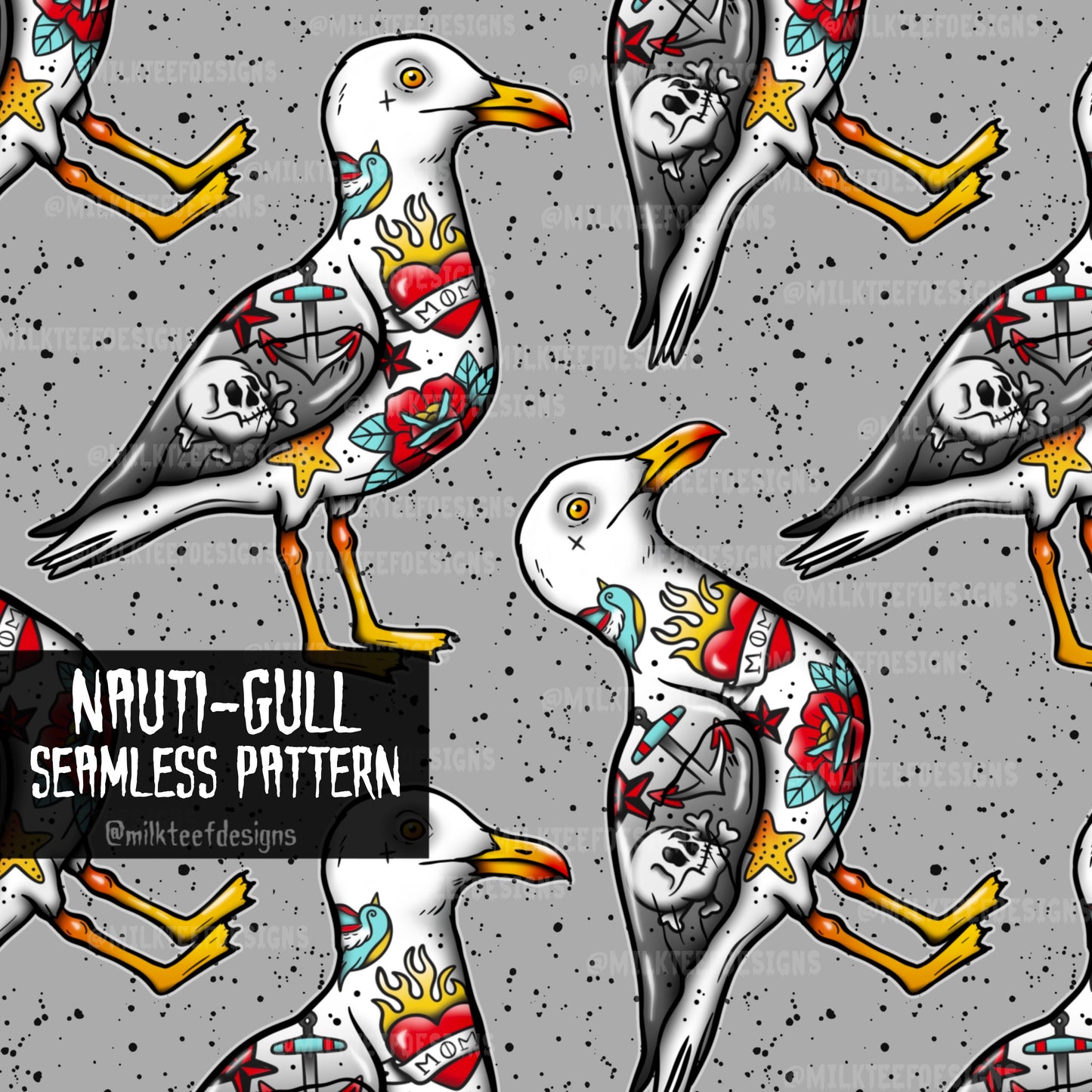 Nauti-gull / Seamless Pattern