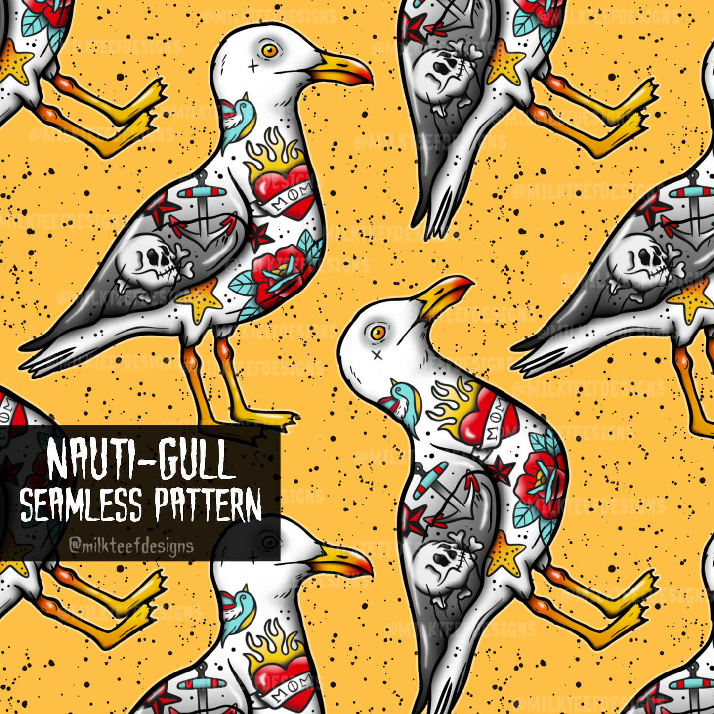 Nauti-gull / Seamless Pattern