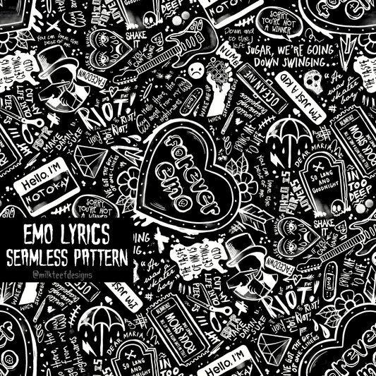 Emo Lyrics / Seamless Pattern