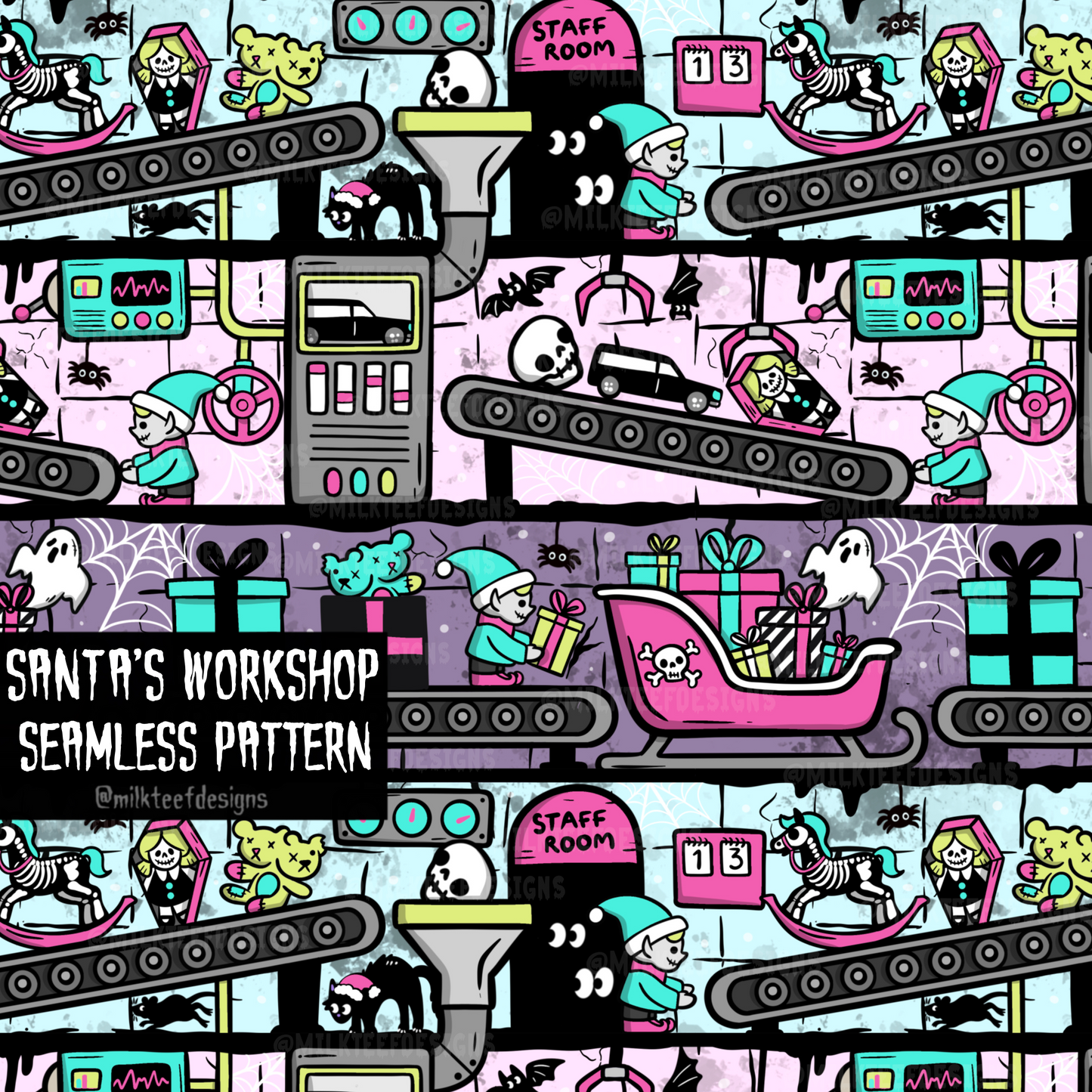 Santa's Workshop  / Seamless Pattern