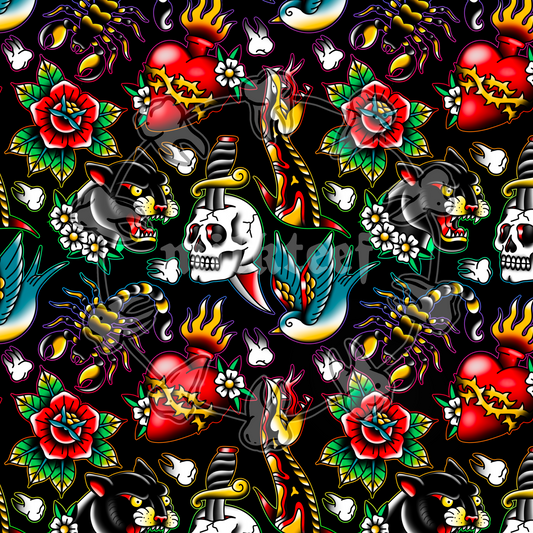 TRAD TATTOO (Seamless Pattern)