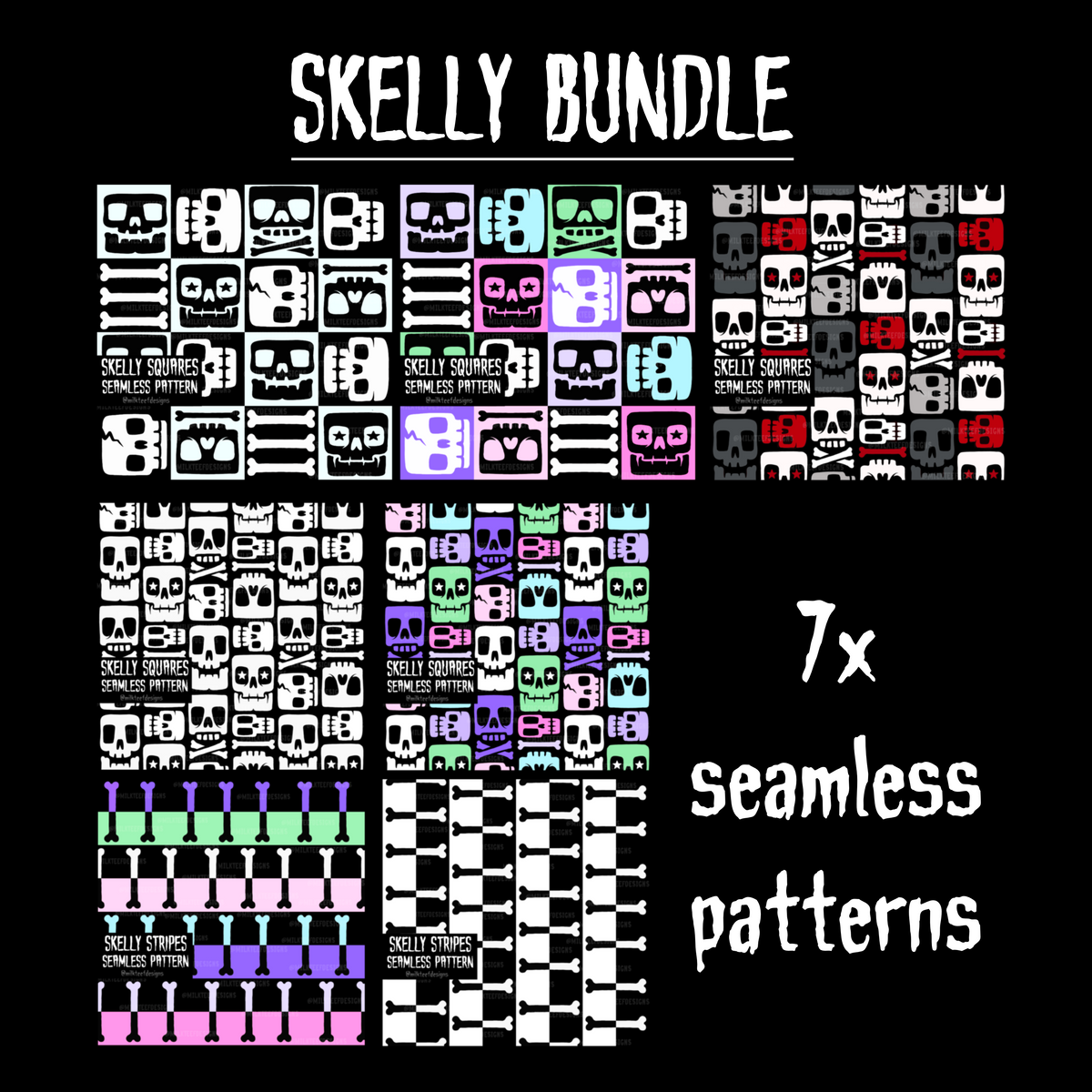 Skelly Bundle / Seamless Pattern