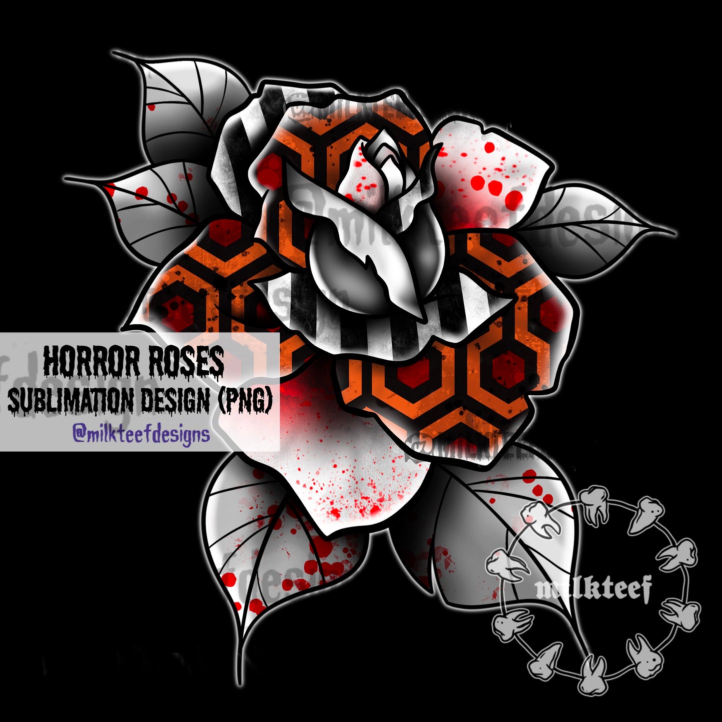 Horror Roses / Sublimation Design (PNG)