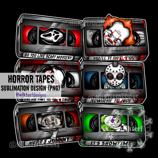 Horror Tapes / Sublimation Design (PNG)