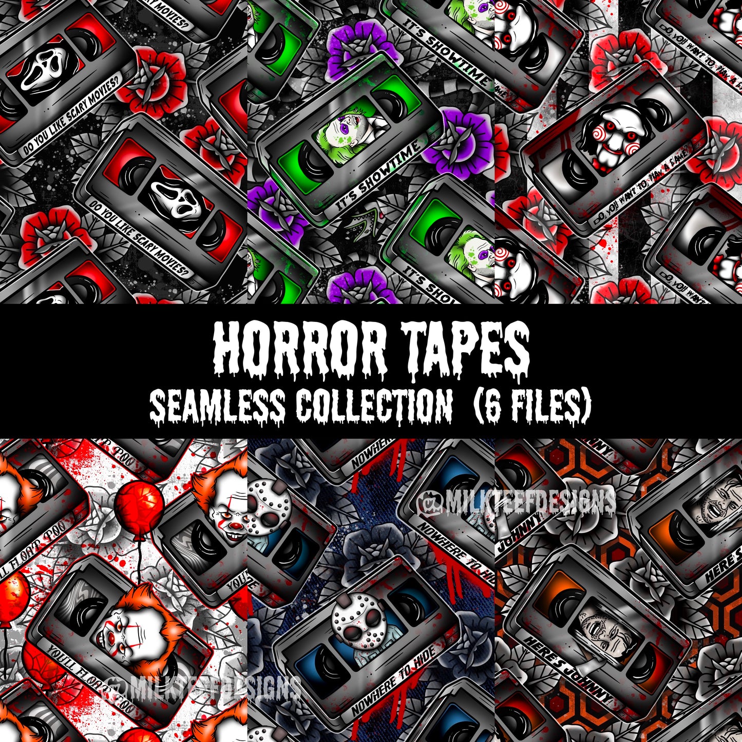 Horror Tapes - Full Seamless Collection