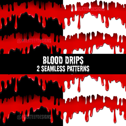 Blood Drips (horror co-ord) / 2x Seamless Pattern