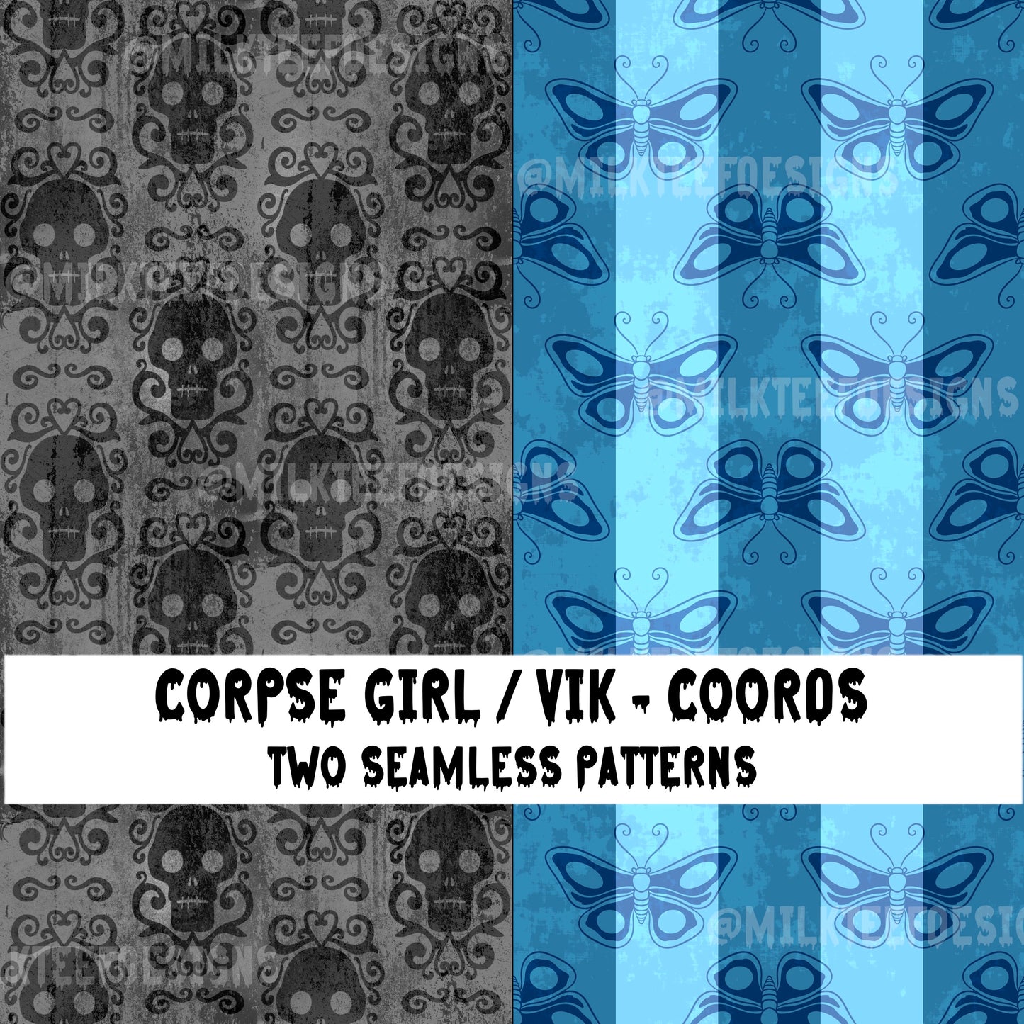 Corpse Girl & Vik Coords / 2 x Seamless Pattern