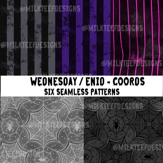 Wednesday & Enid Coords / 5 x Seamless Pattern