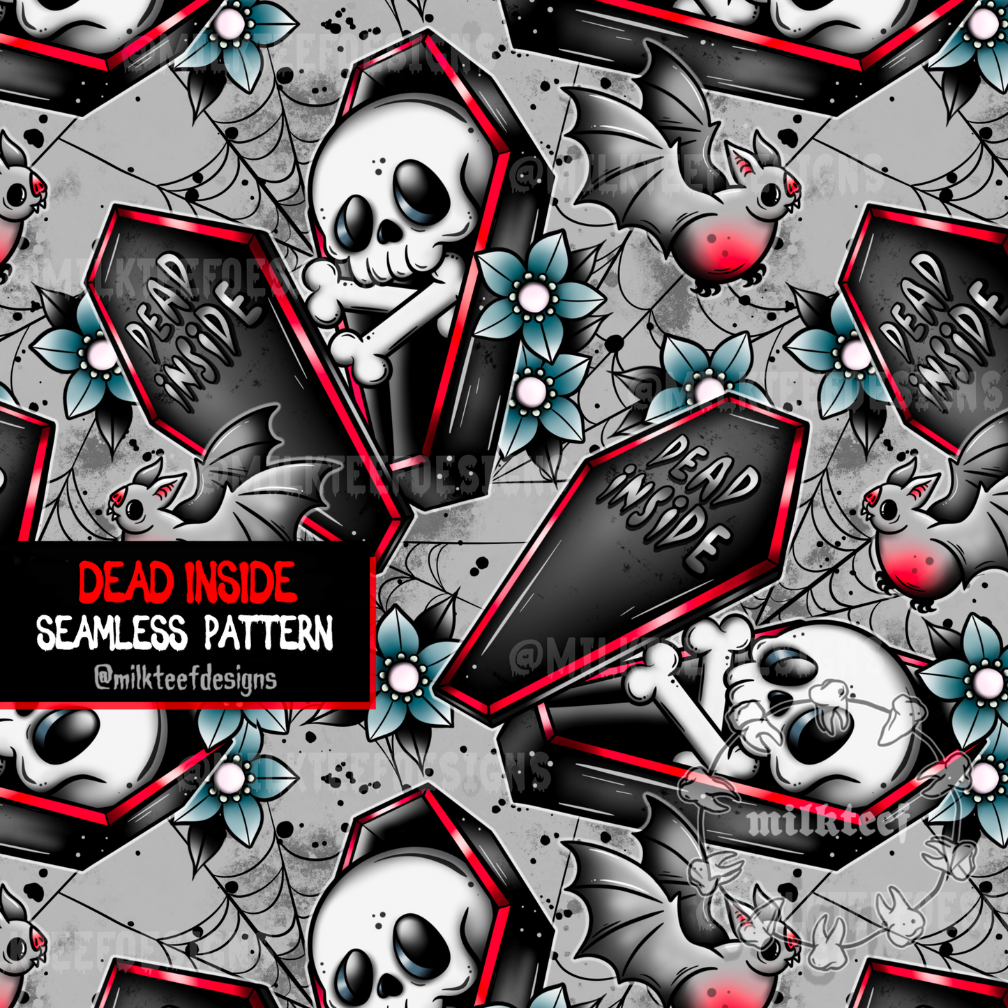 Dead Inside - Seamless Pattern (choose colourway)