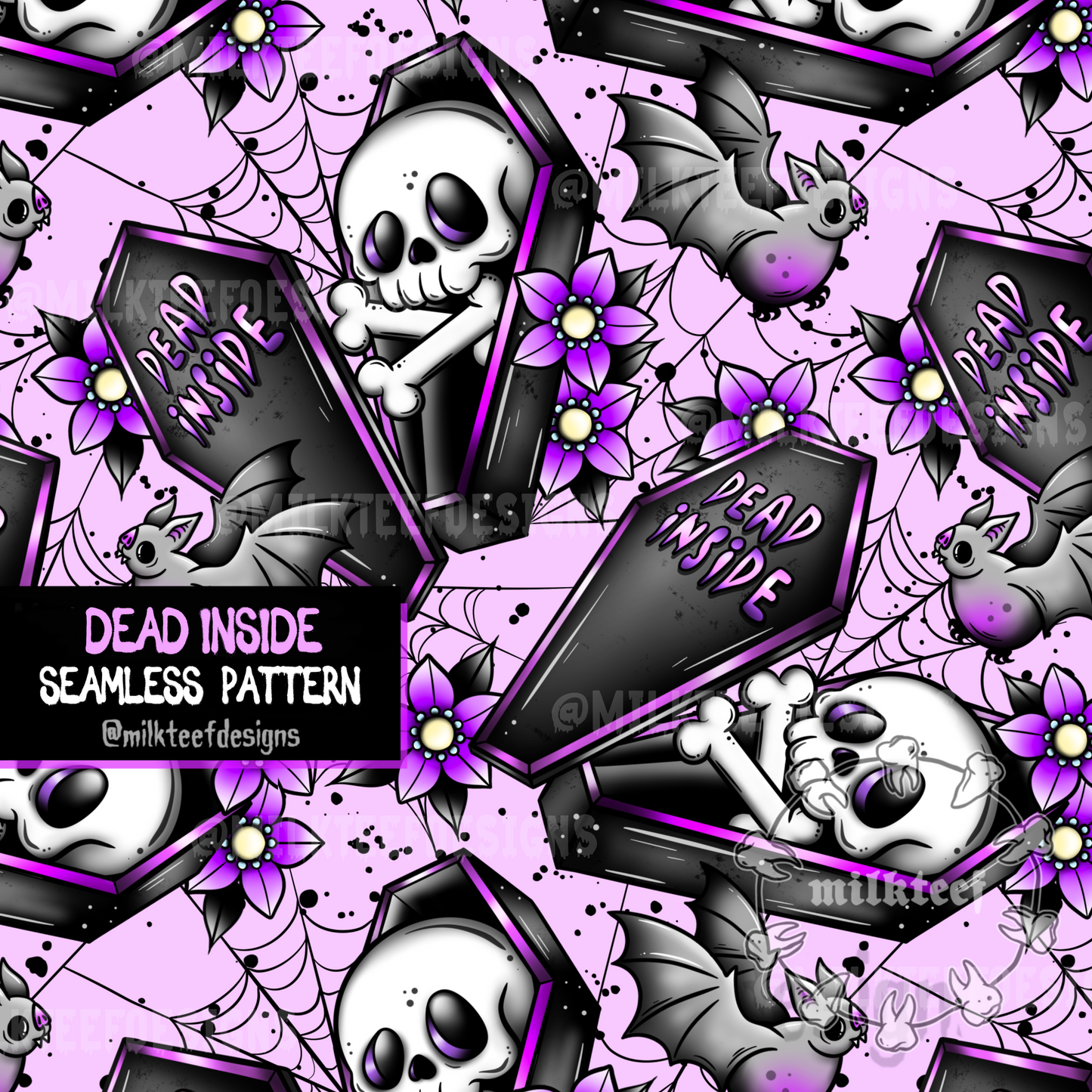 Dead Inside - Seamless Pattern (choose colourway)