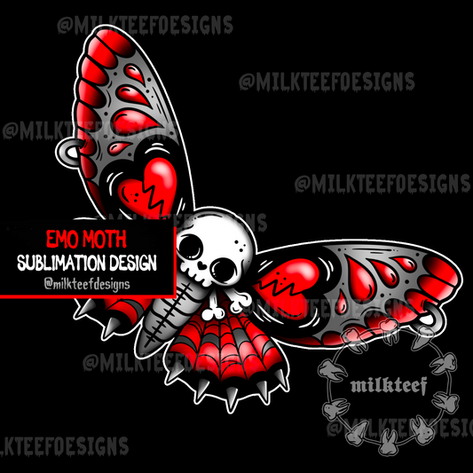 Emo Moth - Sublimation Design (choose colour option)