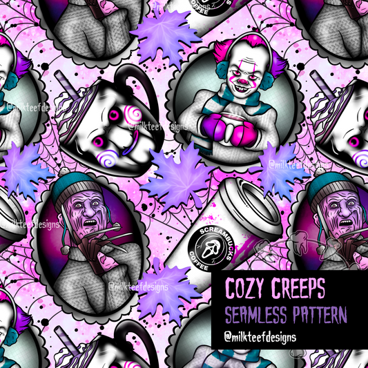 Cozy Creeps (Pastel) - Seamless Pattern